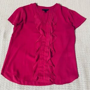 Banana Republic Fuchsia Ruffle Blouse